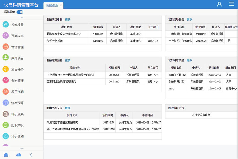 快鸟科研管理平台