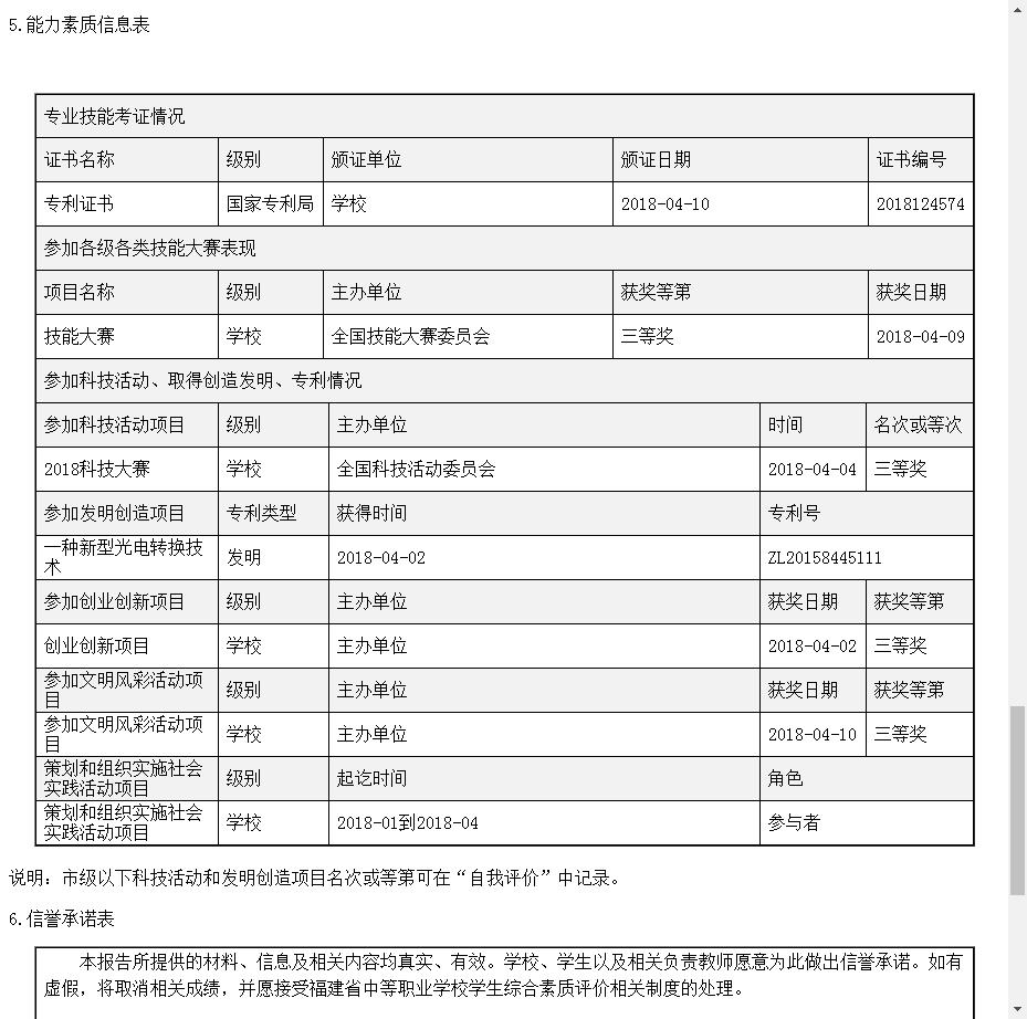 福建省中职学生综合素质评价系统